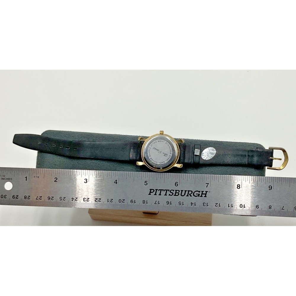 Da‎ Vinci Women's Wristwatch Black Leather Gold Tone Quartz - Picture 4 of 5